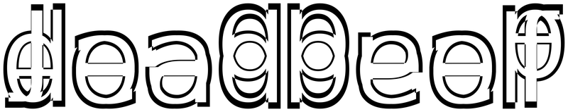 Ambigram for deadbeef in Dejavusansmono